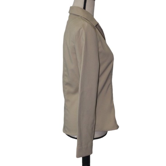 New York & Company City Stretch Tan Snap Up Jacket Size Small - Picture 2 of 4
